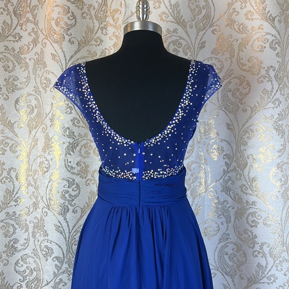 Meier Collection formal pleated bodice Illusion evening dress - Picture 5 of 5